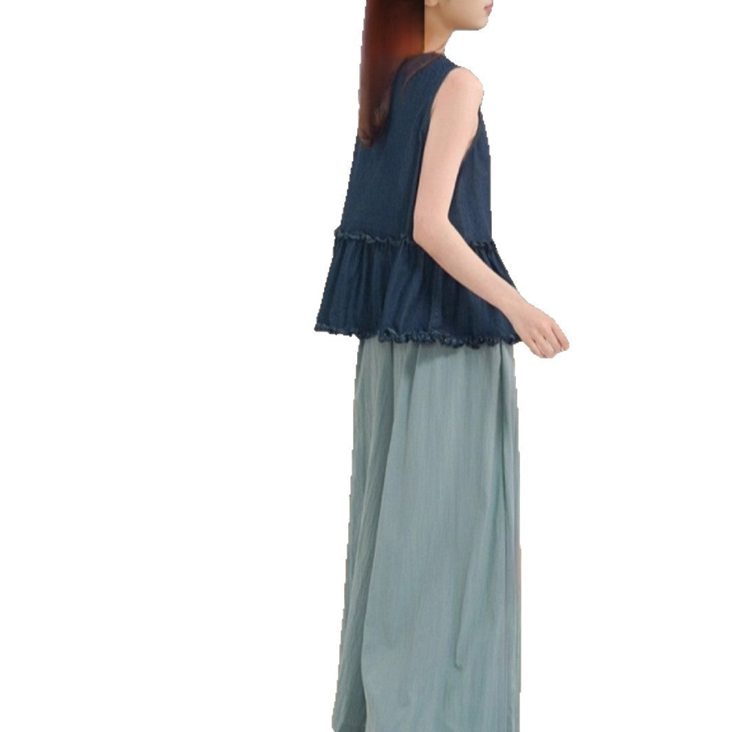 Denim Dreams Ruffled Vest