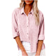Cotton Linen Split Pocket Long Sleeve Shirt