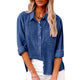 Cotton Linen Split Pocket Long Sleeve Shirt