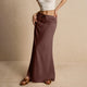 Women's Solid Color Drawstring Elastic Waist Skirt