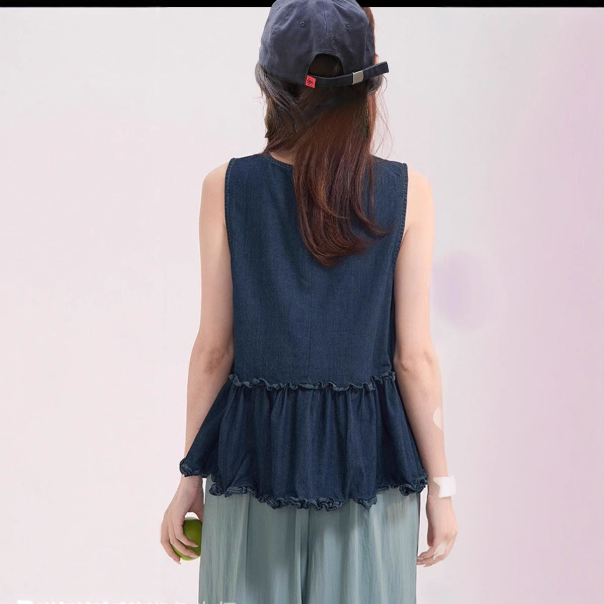 Denim Dreams Ruffled Vest