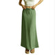 Women's Solid Color Drawstring Elastic Waist Skirt
