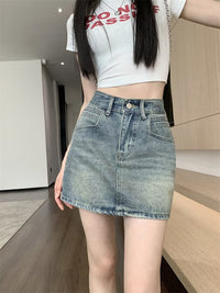 Denim Skirt With Lining