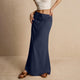 Women's Solid Color Drawstring Elastic Waist Skirt