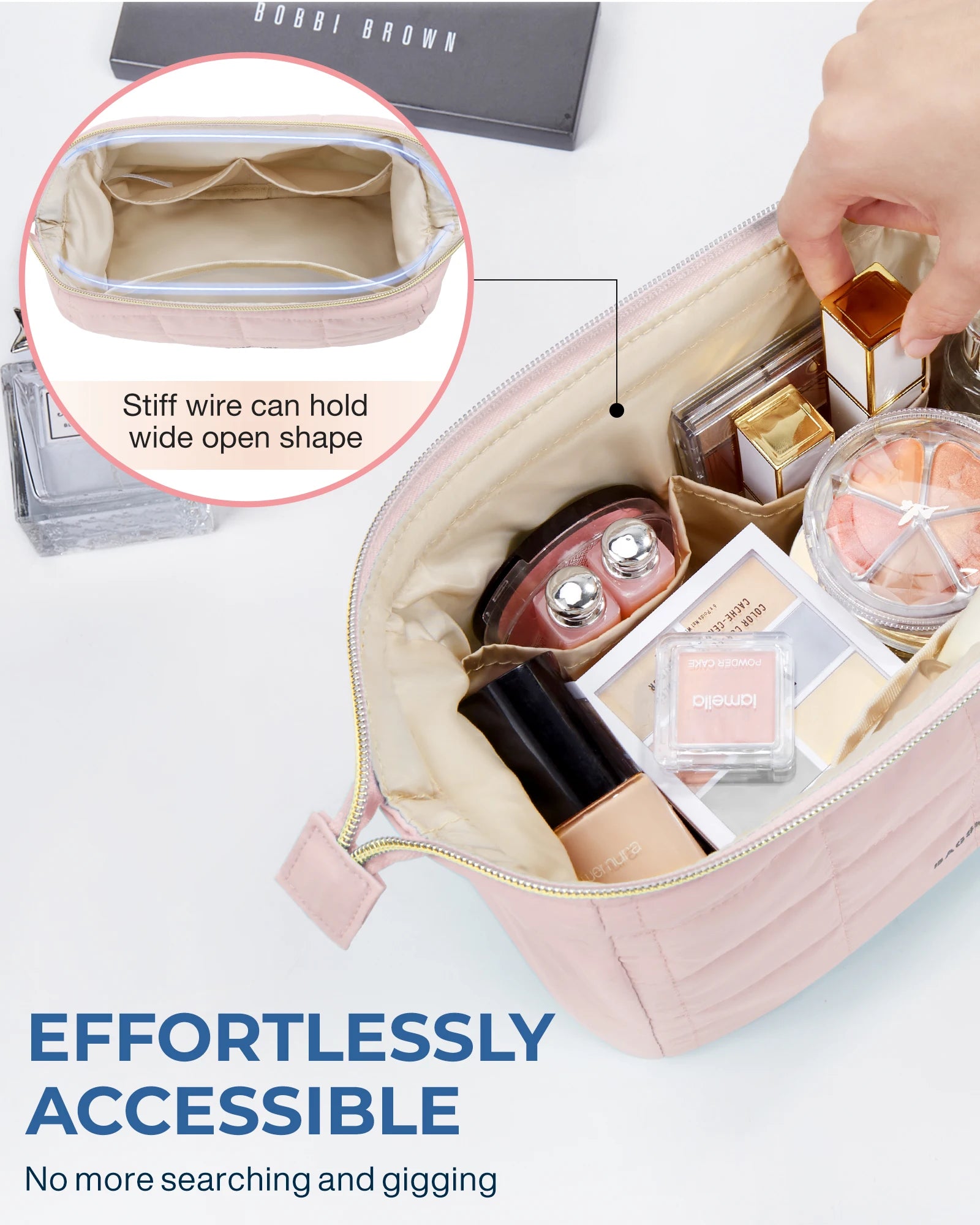 BAGSMART Bag Puffy Padded Make Up Bags