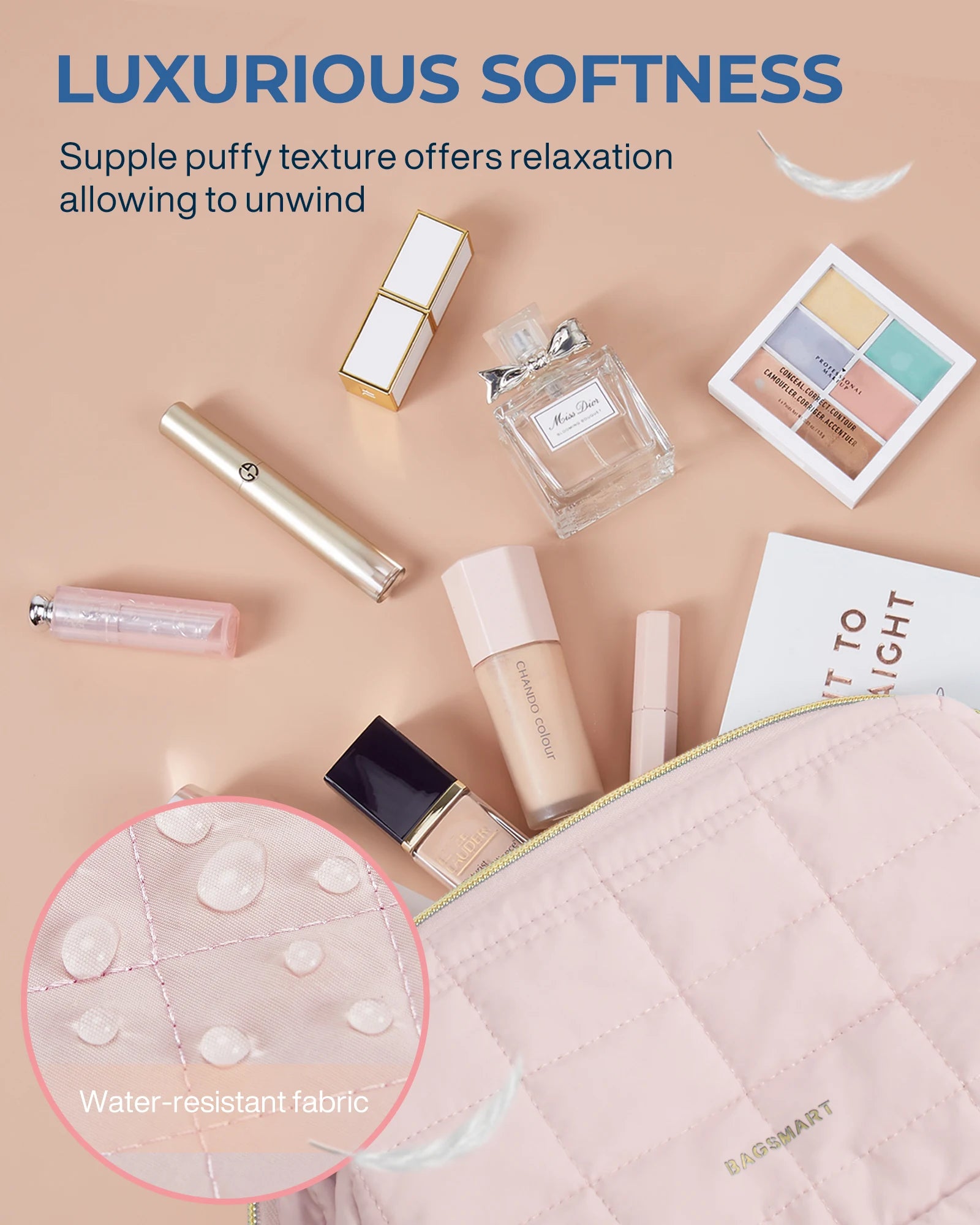 BAGSMART Bag Puffy Padded Make Up Bags
