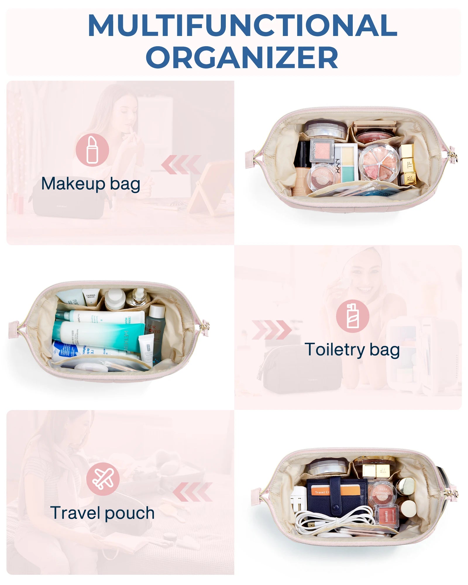 BAGSMART Bag Puffy Padded Make Up Bags