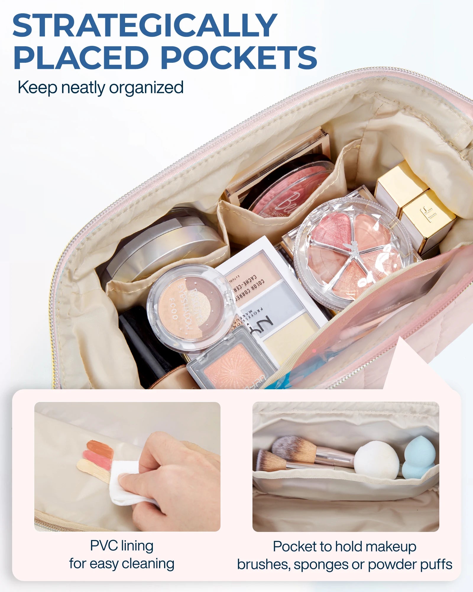 BAGSMART Bag Puffy Padded Make Up Bags