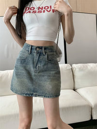 Denim Skirt With Lining