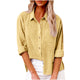 Cotton Linen Split Pocket Long Sleeve Shirt