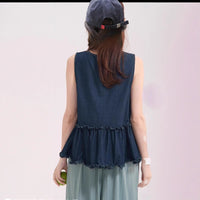 Denim Dreams Ruffled Vest
