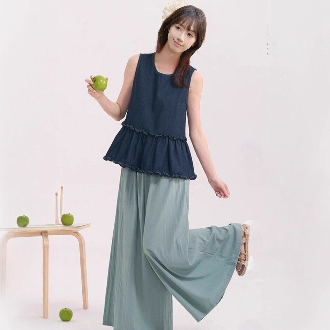 Denim Dreams Ruffled Vest
