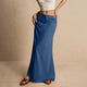 Women's Solid Color Drawstring Elastic Waist Skirt
